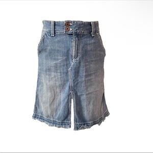 Adriano Goldschemied The Obsession Fray Blue Denim Skirt Size 27R
